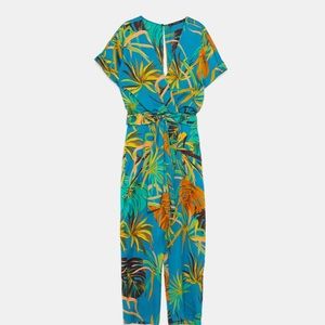 Zara Tropical print jumpsuit